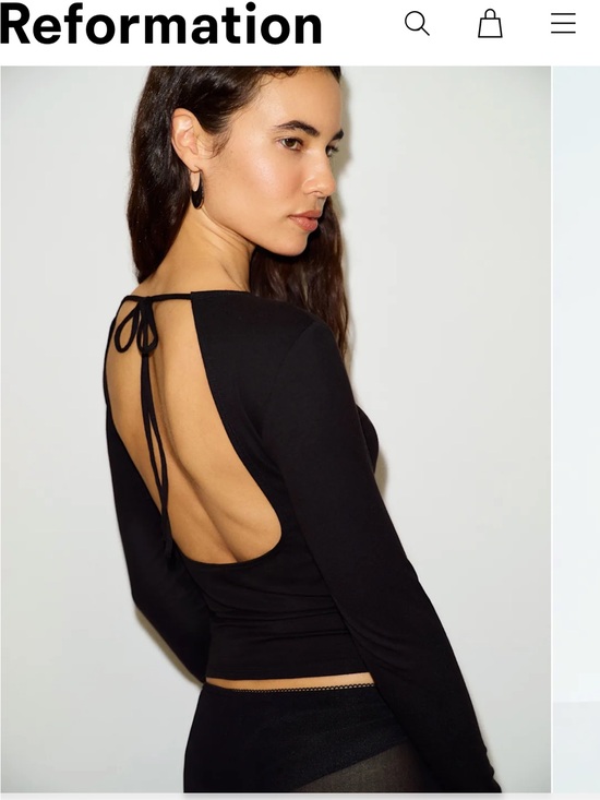 Reformation Tops - Reformation Black Dorit Long Sleeve Knit Top Small